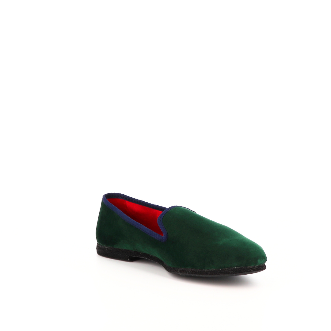 JO Slipper in Green Velvet x Les Olivades