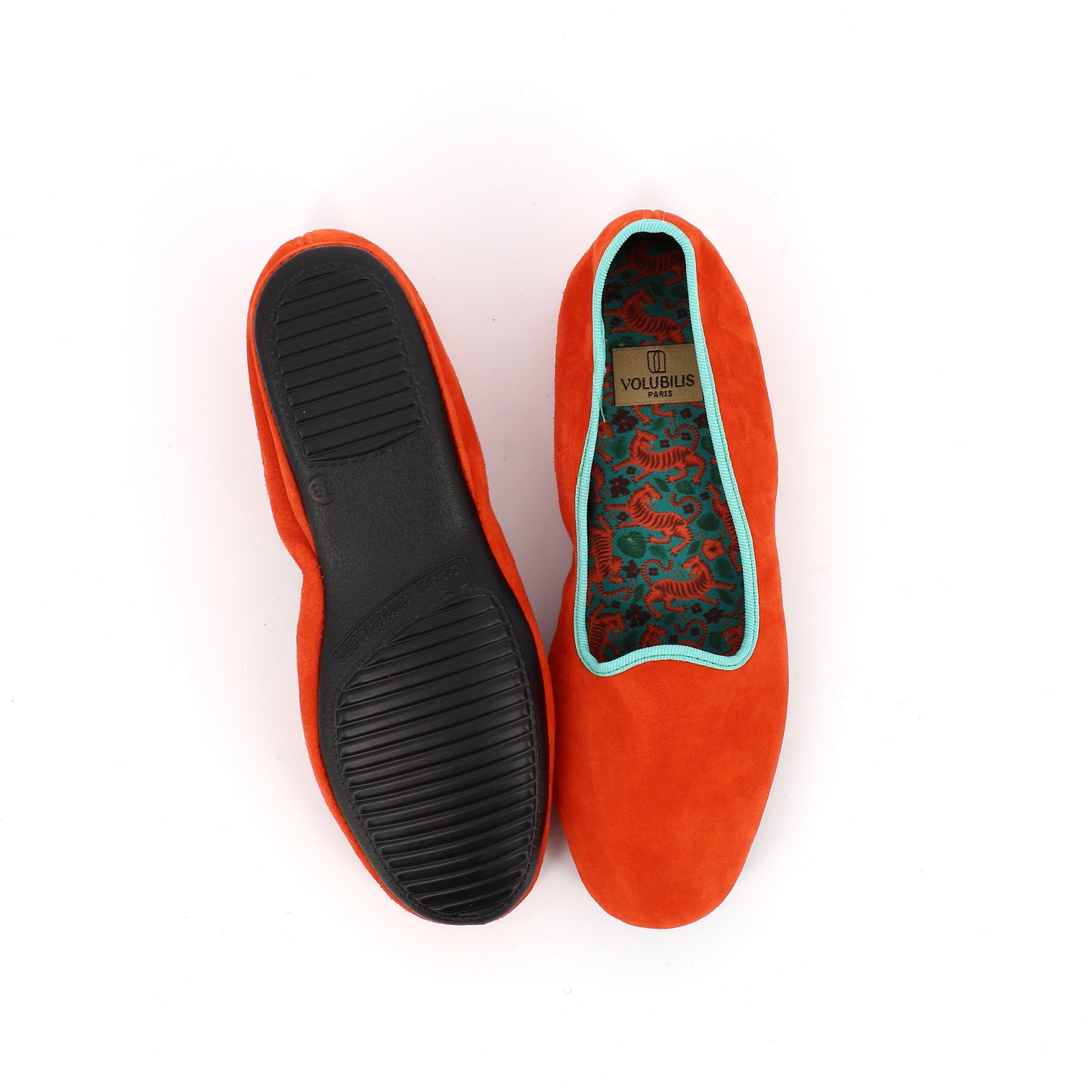 Chausson cuir LIV Tigre Orange